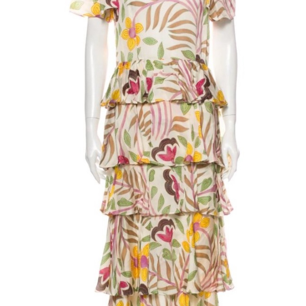 RHODE Multicolor Floral Tiered Maxi Dress